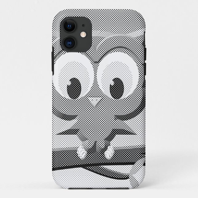 Newsprint Owl In Black And White Case-Mate iPhone Case (Back)