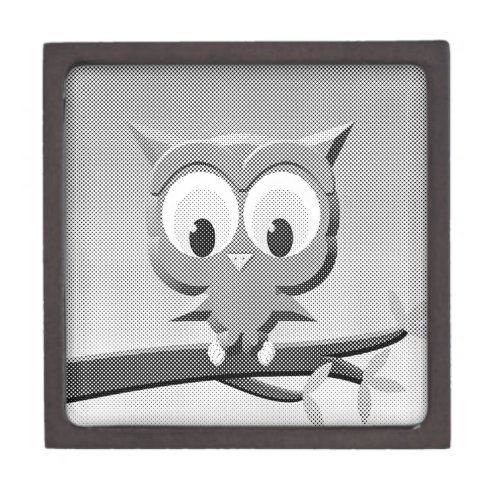 Newsprint Owl In Black And White Keepsake Box