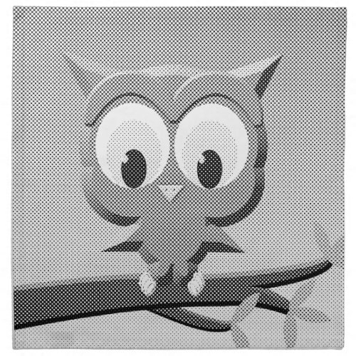 Newsprint Owl In Black And White Napkin