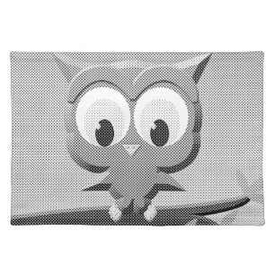Newsprint Owl In Black And White Placemat