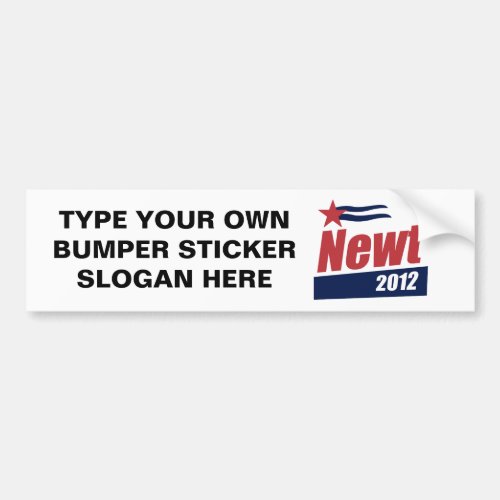 Newt 2012 banner bumper sticker