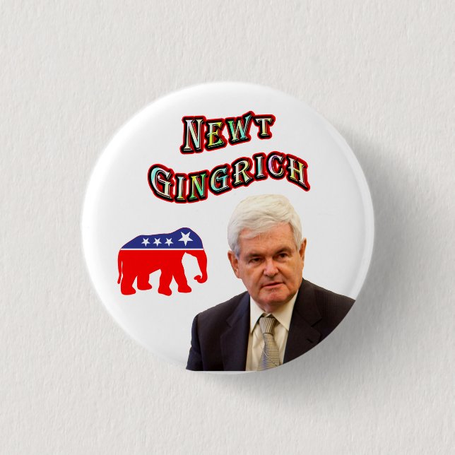 Newt Gingrich 2012 Pinback Button (Front)