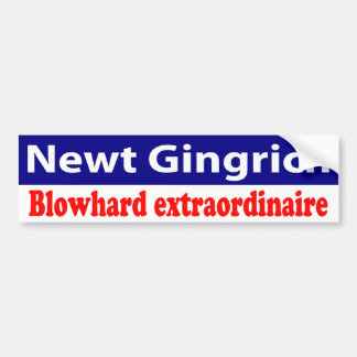 Newt Gingrich is a Blowhard! Bumper Sticker