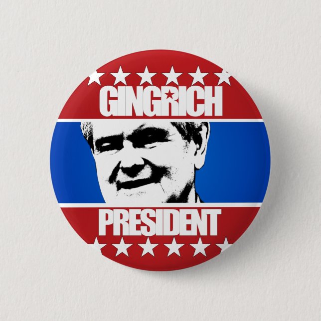 Newt Gingrich - President Button (Front)