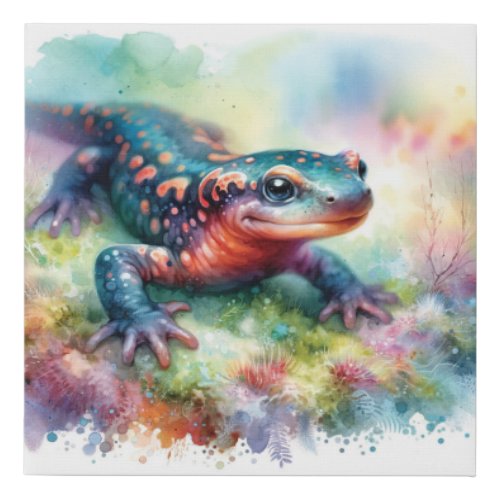 Newt in Watercolor 130624AREF120 _ Watercolor Faux Canvas Print