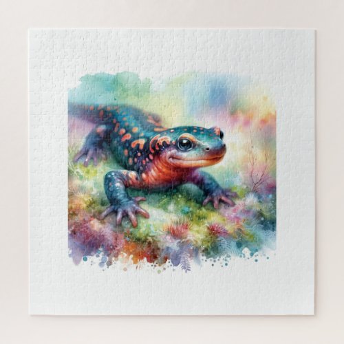 Newt in Watercolor 130624AREF120 _ Watercolor Jigsaw Puzzle