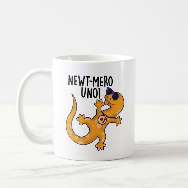 Newt-mero Uno Funny Newt Pun  Coffee Mug (Left)