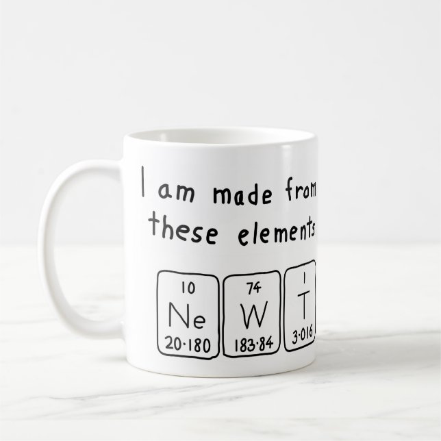 Newt periodic table name mug (Left)