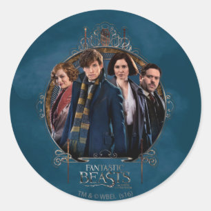 NEWT SCAMANDER™ and Company Art Nouveau Frame Classic Round Sticker