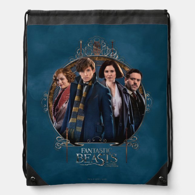 NEWT SCAMANDER™ and Company Art Nouveau Frame Drawstring Bag (Front)