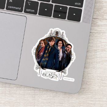 Newt Scamander™ And Company Art Nouveau Frame Sticker by fantasticbeasts at Zazzle