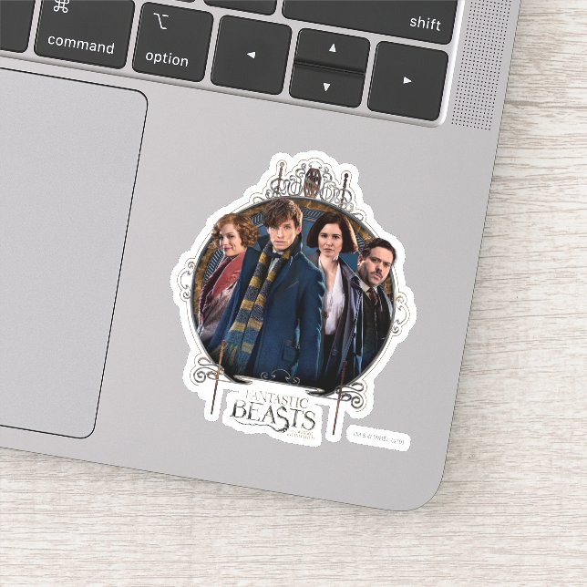 NEWT SCAMANDER™ and Company Art Nouveau Frame Sticker (Detail)