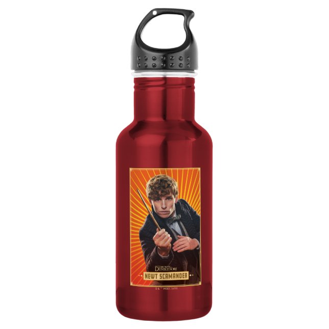 Newt Scamander Character Graphic Stainless Steel Water Bottle (Front)