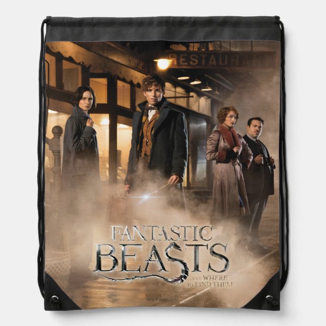 NEWT SCAMANDER™ & Co. At The Train Station Drawstring Bag (Front)