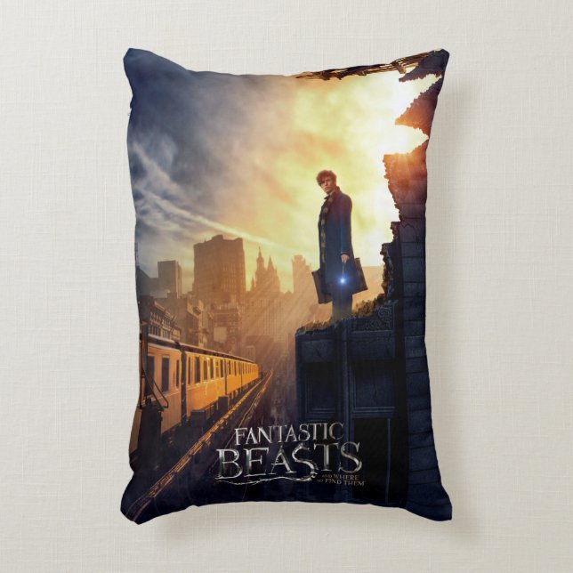 NEWT SCAMANDER™ in Destroyed Building Decorative Pillow (Front(Vertical))