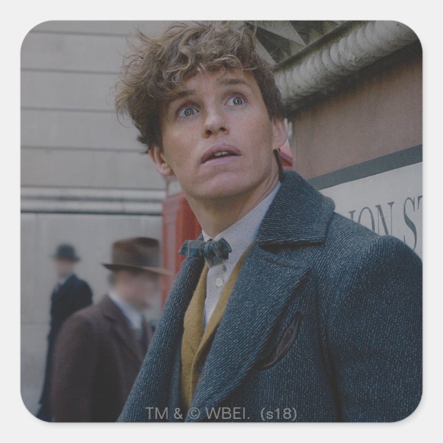 NEWT SCAMANDER™ In London Photo Square Sticker (Front)