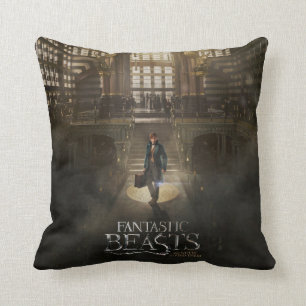 NEWT SCAMANDER™ in MACUSA™ Headquarters Throw Pillow