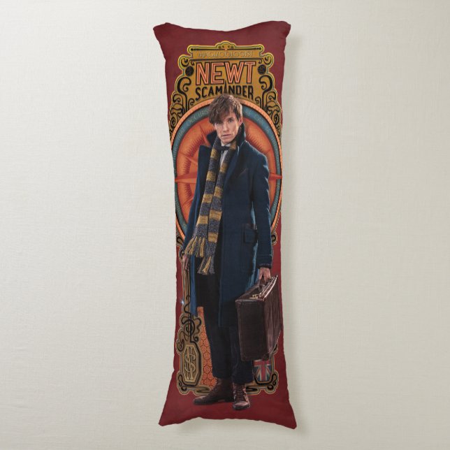 NEWT SCAMANDER™ Standing Art Nouveau Panel Body Pillow (Front Vertical)