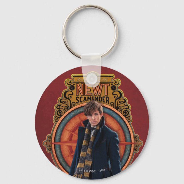 NEWT SCAMANDER™ Standing Art Nouveau Panel Keychain (Front)