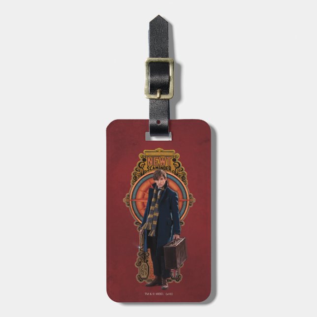 NEWT SCAMANDER™ Standing Art Nouveau Panel Luggage Tag (Front Vertical)