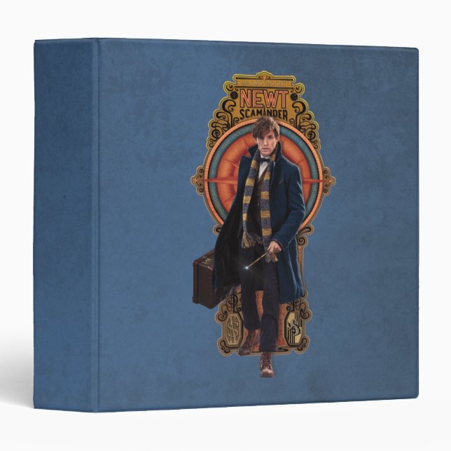 NEWT SCAMANDER™ Walking Art Nouveau Panel 3 Ring Binder (Front/Spine)