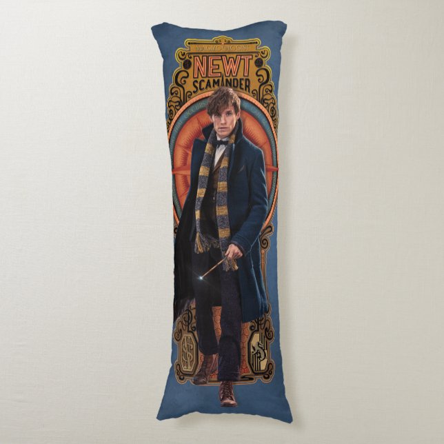 NEWT SCAMANDER™ Walking Art Nouveau Panel Body Pillow (Front Vertical)