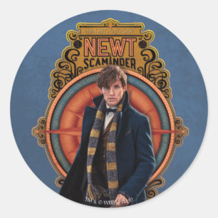 NEWT SCAMANDER™ Walking Art Nouveau Panel Classic Round Sticker