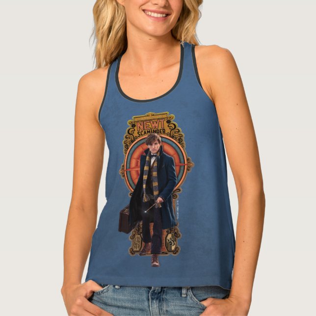 NEWT SCAMANDER™ Walking Art Nouveau Panel Tank Top (Front)