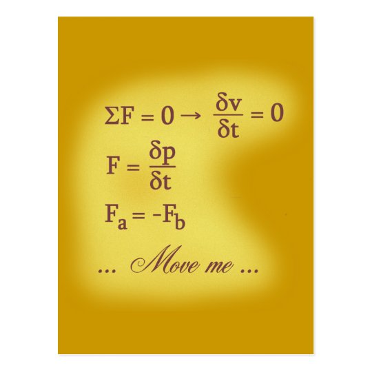 Newton Laws of Motion Postcard