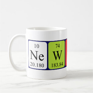 Newton periodic table name mug