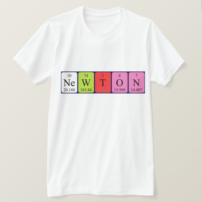 Newton periodic table name shirt (Design Front)