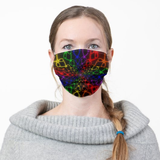 Newton Rainbow | Rainbow Fractal Art Adult Cloth Face Mask (Worn)