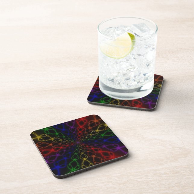Newton Rainbow | Rainbow Fractal Art Drink Coaster (Right Side)