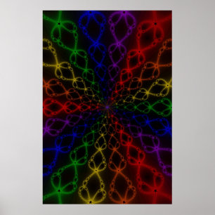 Newton Rainbow   Rainbow Fractal Art Poster