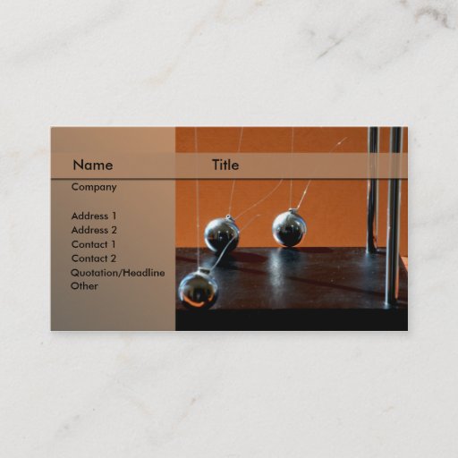 Customizable Newton's cradle business card templates