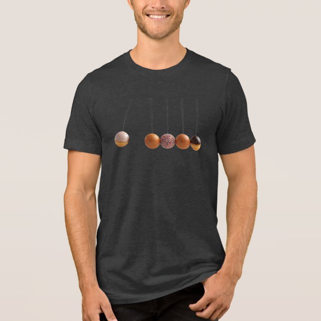 Newton's Cradle of Doughnut Holes Tri-Blend Shirt (Front)