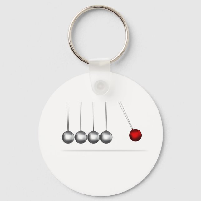 newtons cradle silver balls concept keychain (Front)