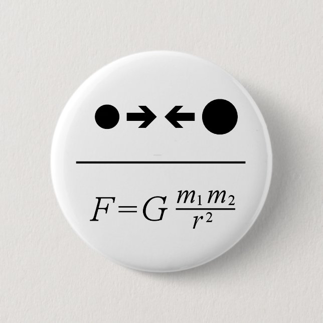 Newton's Law Of Gravitation Button (Front)