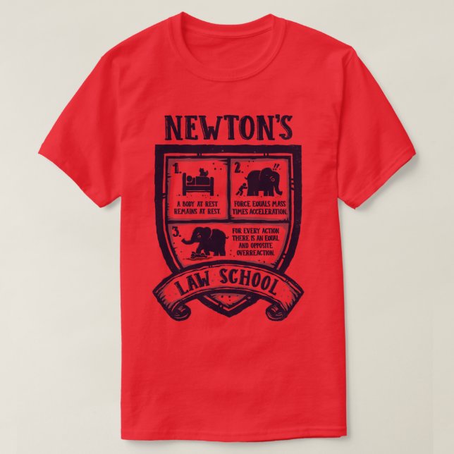 Newtons Law School T-Shirt (Design Front)