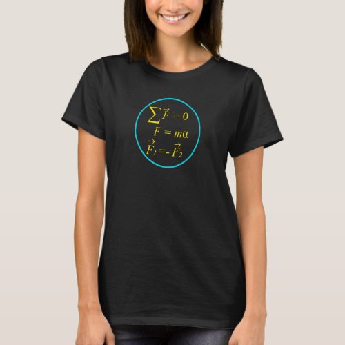 Newtons Laws of Motion Equations Cool Tfor Geeks T_Shirt
