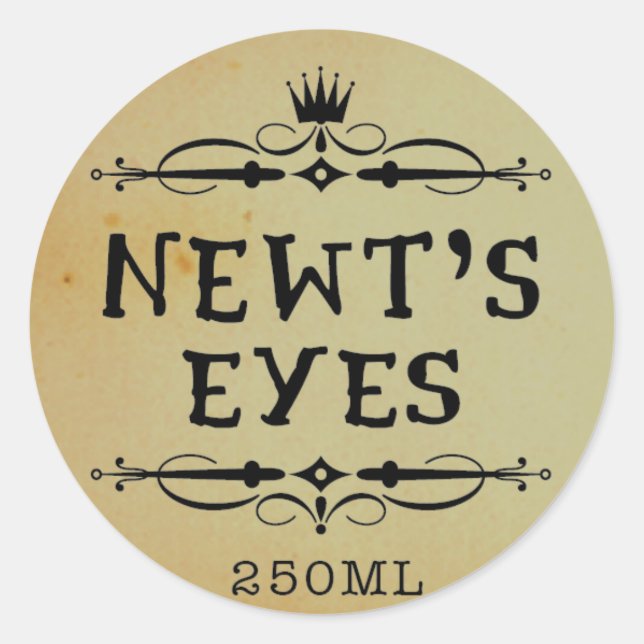 Newts Eyes Vintage Apothecary Halloween Labels (Front)