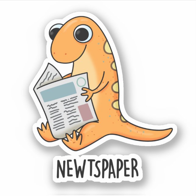 Newtspaper Funny Newt Pun  Sticker (Front)