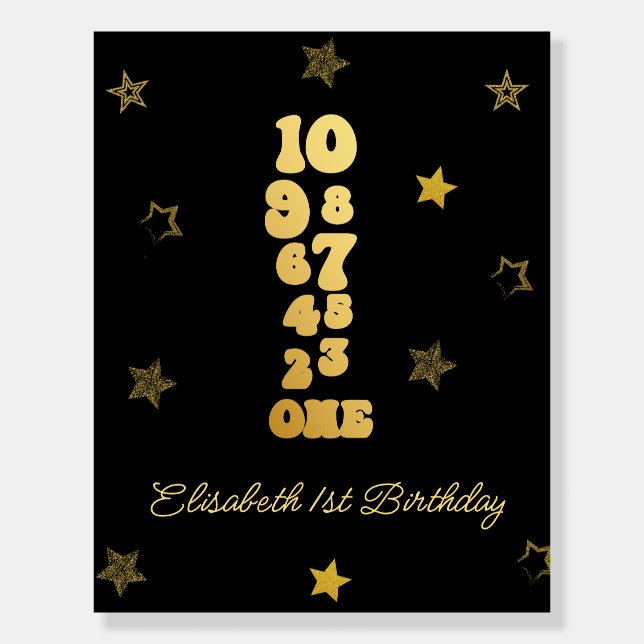 NewYears Eve Countdown First Birthday Welcome Sign (Front)