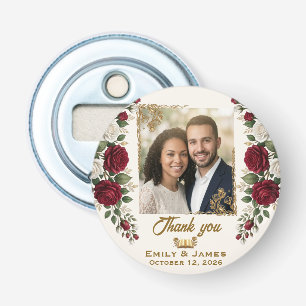 Newyork Rose Photo Wedding Bottle Opener