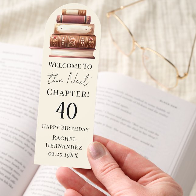 Next Chapter Any Age Adult Birthday Keepsake Bookmarks (Hand)