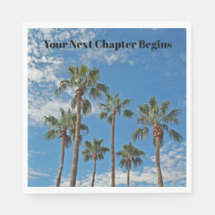 Next Chapter Begins Tropical Palm Tree Retirement Napkins