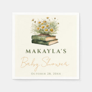 Next Chapter Boho Book Lover Floral Baby Shower Napkins