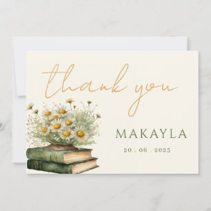 Next Chapter Boho Book Lover Floral Baby Shower Thank You Card