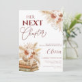 Next Chapter Boho Pampas Grass Books Bridal Shower Invitation | Zazzle
