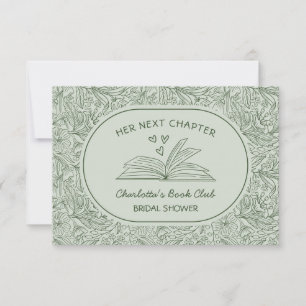Next Chapter Book Club Sage Green Bridal Shower Card